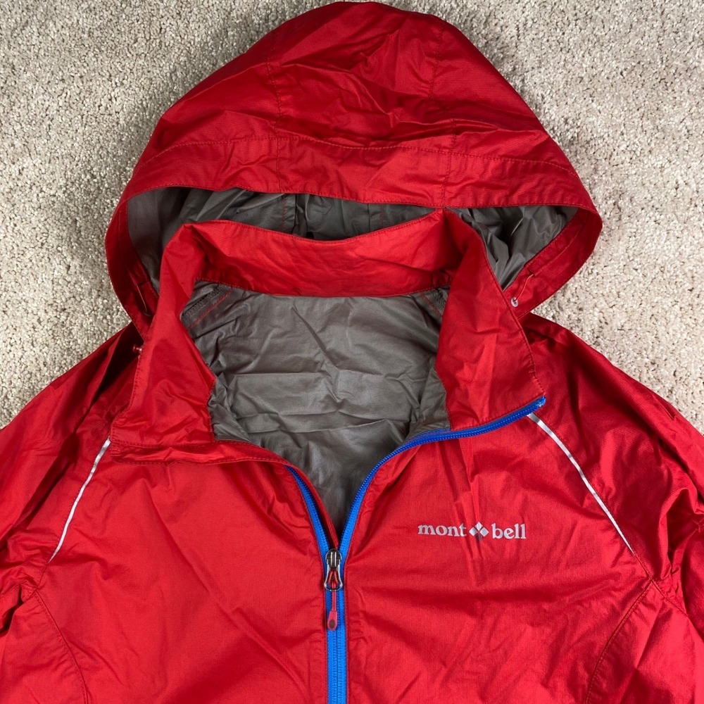 Montbell Windstopper Active Shell Jacket Red Womens Large Hooded Full Zip Hiking - Picture 2 of 10